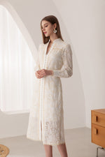 LOURDES EMBROIDERED LONG DRESS