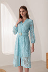 AMBRE BELTED LONG DRESS