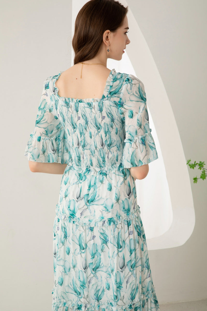 RISETTE SILK LONG DRESS