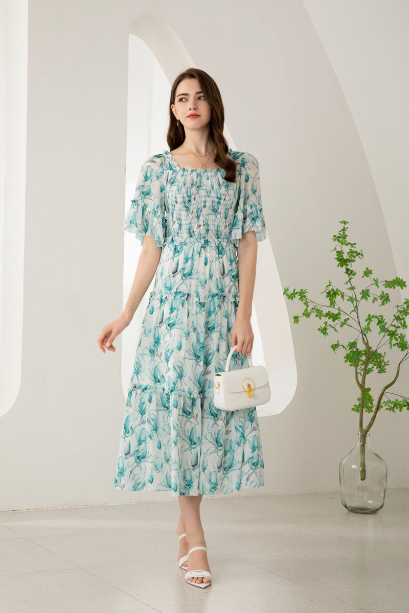 RISETTE SILK LONG DRESS