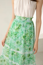 BRIELLE FLORAL SILK SKIRT