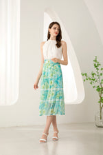 BRIELLE FLORAL SILK SKIRT