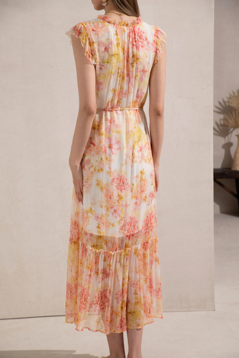 LORELLE SILK LONG DRESS