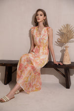 LORELLE SILK LONG DRESS