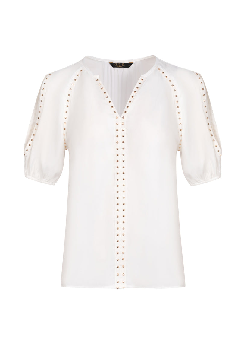 TAHARI STUDDED BLOUSE