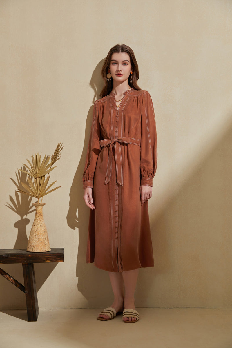 ALORA CUPRO LONG DRESS