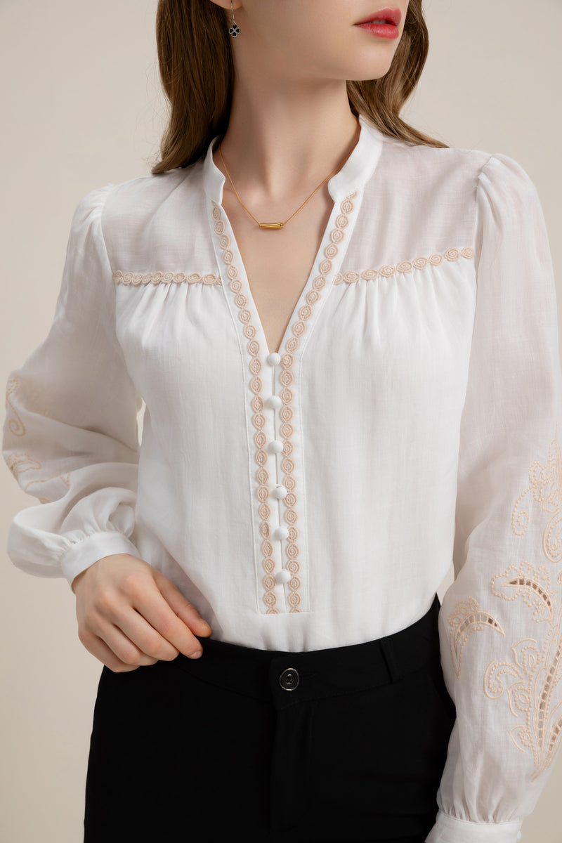 ALEXANDRA LINEN BLOUSE