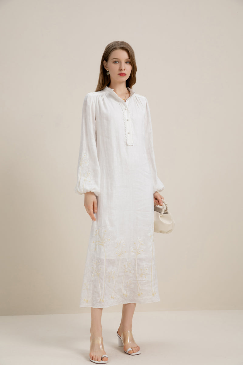 KIERRA BELTED LINEN DRESS