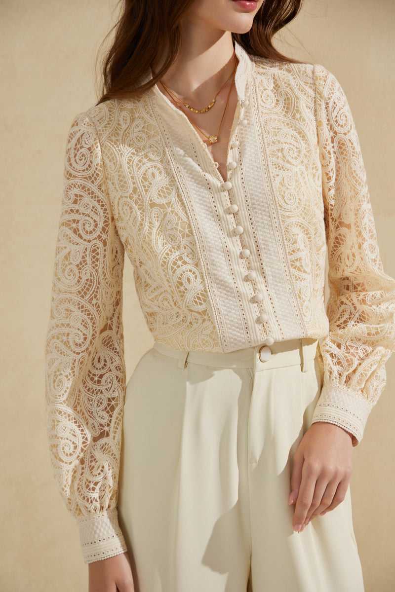 IRINA LACE BUTTON BLOUSE