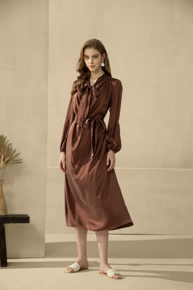 STELLA SILK LONG DRESS