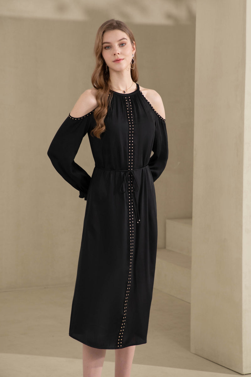 TAHARI OFF SHOULDER LONG DRESS