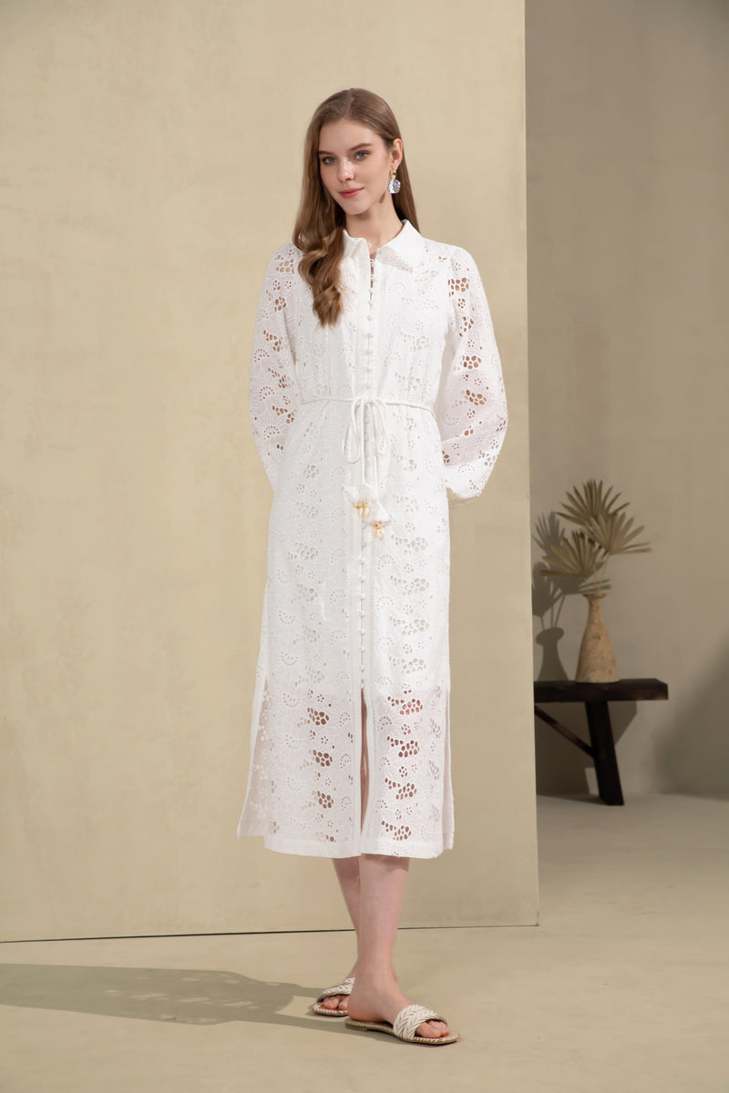 ROSIE EMBROIDERED LONG DRESS