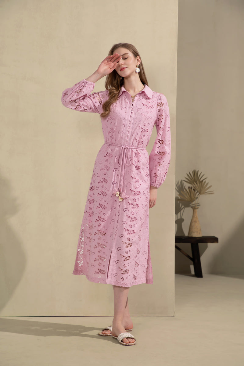 ROSIE EMBROIDERED LONG DRESS