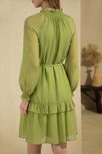 SYLVIE LONG SLEEVE TENCEL DRESS