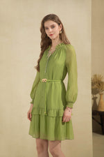 SYLVIE LONG SLEEVE TENCEL DRESS