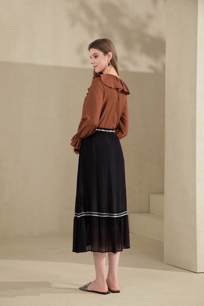 ROSANTICA EMBROIDERED SKIRT