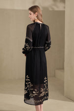 OLIVIANE EMBROIDERED LONG DRESS