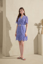 AMBRE RUFFLE SLEEVES SHORT DRESS