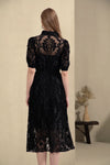 YVETTE LACE SHORT SLEEVES LONG DRESS