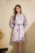 ADA LONG SLEEVE SILK DRESS