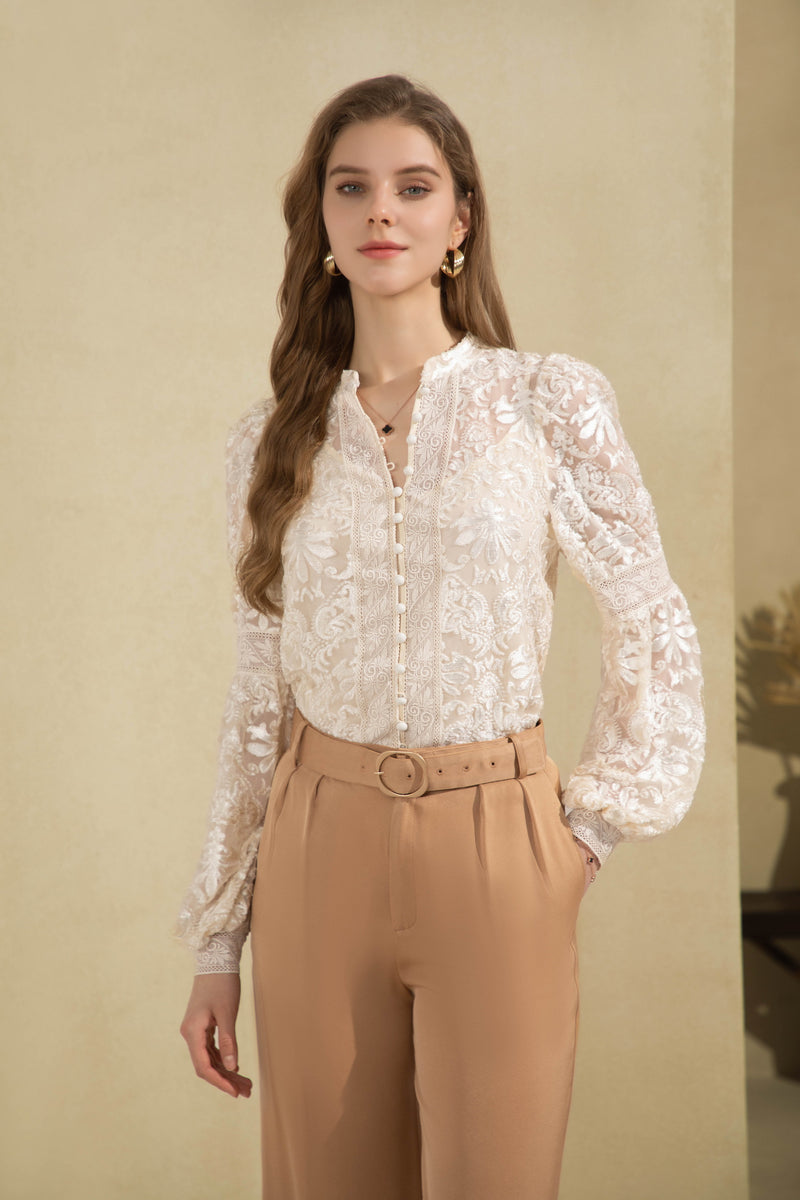 YVETTE BUTTON BLOUSE