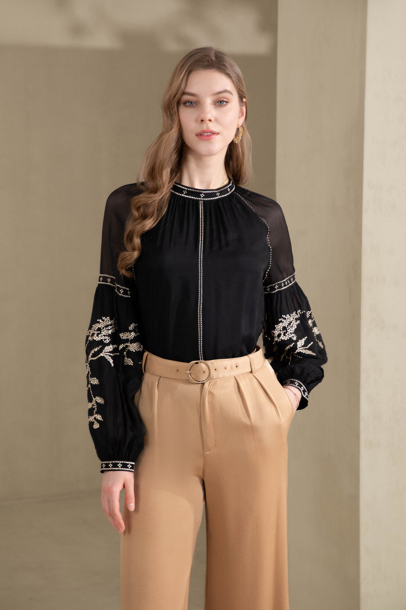 OLIVIANE EMBROIDERED BLOUSE