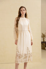 OLIVIANE EMBROIDERED LONG DRESS