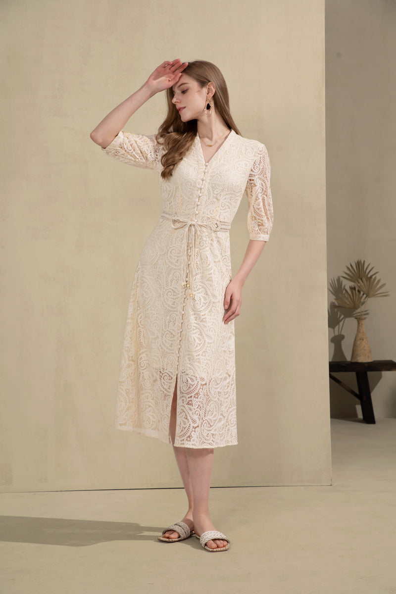 IRINA SHORT SLEEVE LONG DRESS