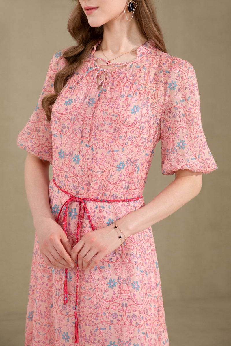 LIANA LINEN PRINTED DRESS