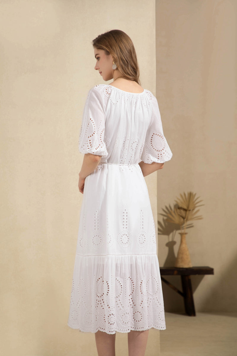 ZITA EMBROIDERED LONG DRESS