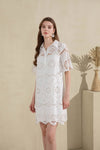 MONET EMBROIDERED COTTON DRESS