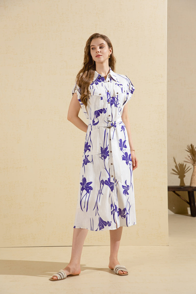 FLEUR PRINTED LONG DRESS