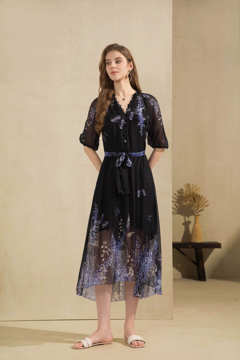 AERIN PRINTED LONG DRESS