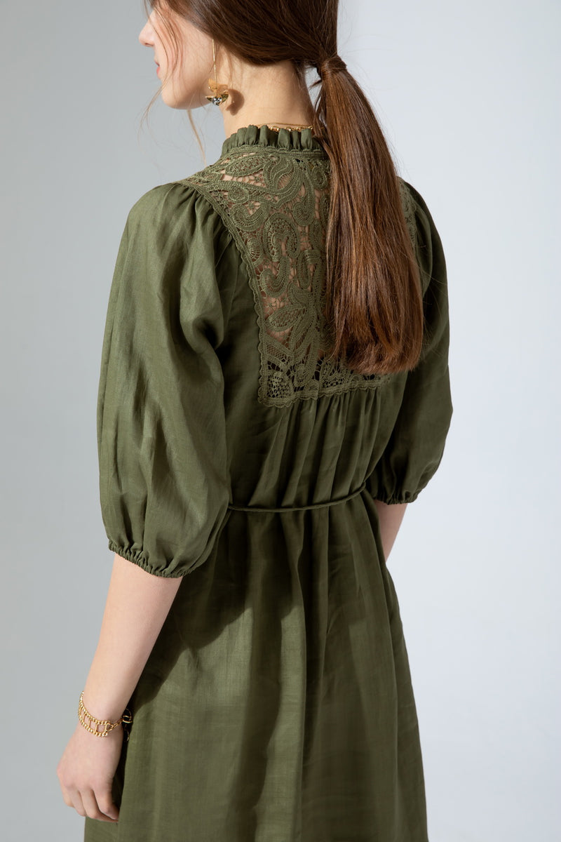 EDDA LINEN LACE DRESS