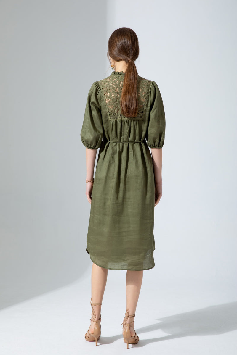 EDDA LINEN LACE DRESS