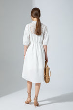 EDDA LINEN LACE DRESS