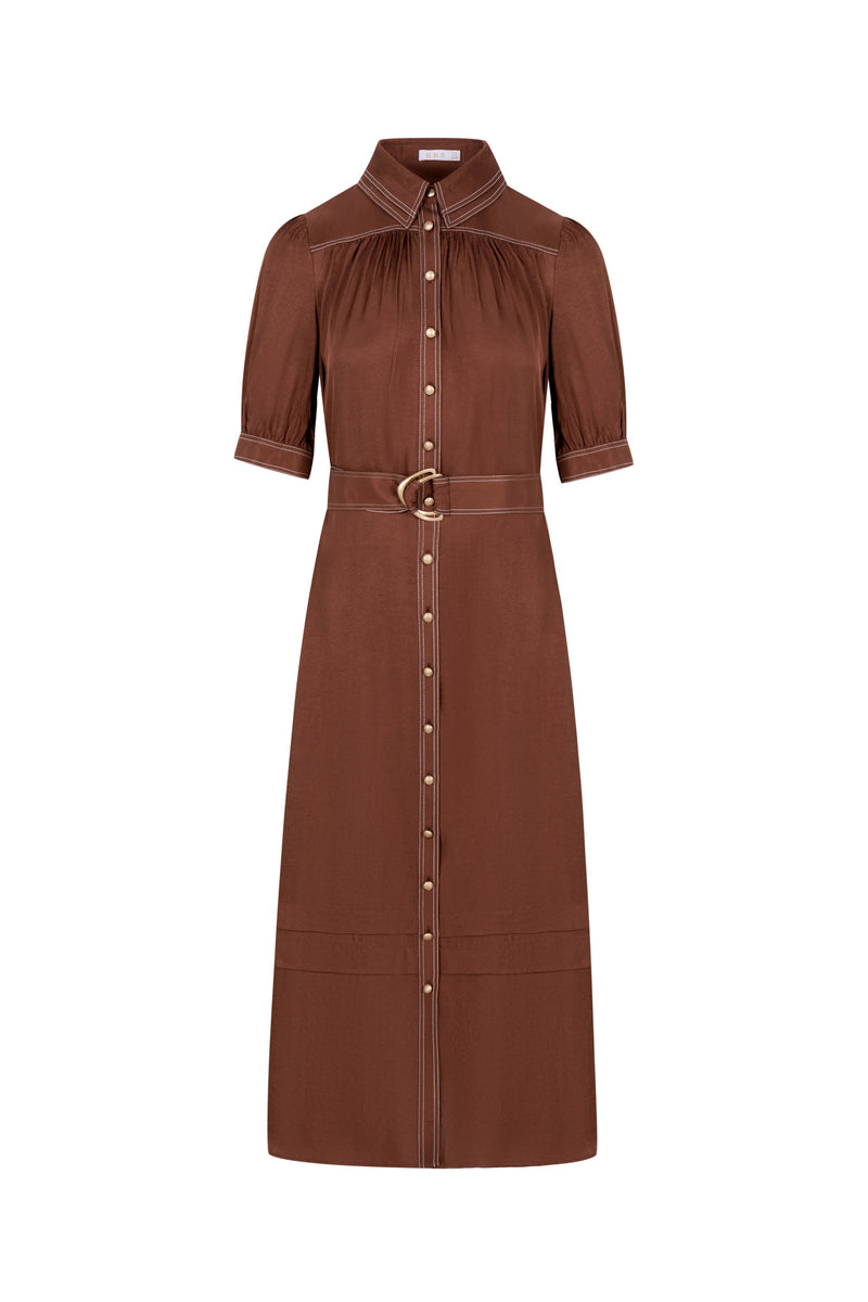 CELINE SHORT SLEEVES LONG DRESS