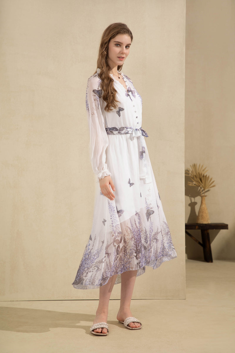 AERIN LONG SLEEVES LONG DRESS