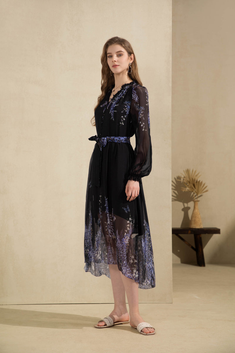 AERIN LONG SLEEVES LONG DRESS