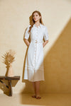 CELINE SHORT SLEEVES LONG DRESS