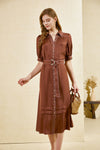 CELINE SHORT SLEEVES LONG DRESS