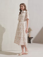 NAOMI COLLAR SHORT SLEEVES LONG DRESS