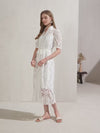 YVETTE LACE SHORT SLEEVES LONG DRESS