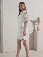 MONET EMBROIDERED COTTON DRESS